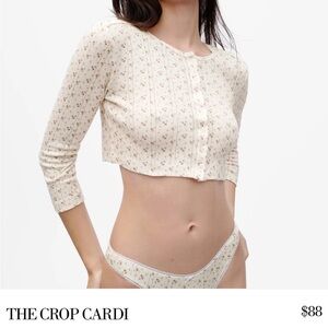 cou cou intimates crop cardigan, English rose, medium